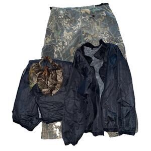 4 Pieces Scent Blocker Plus Frontier Hunting Clothes Pants Jacket Camo Black